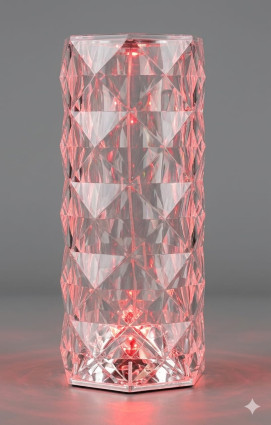 Rose Crystal Diamond LED Table Lamp – 16 Color Changing Touch Bedside Night Light with Remote