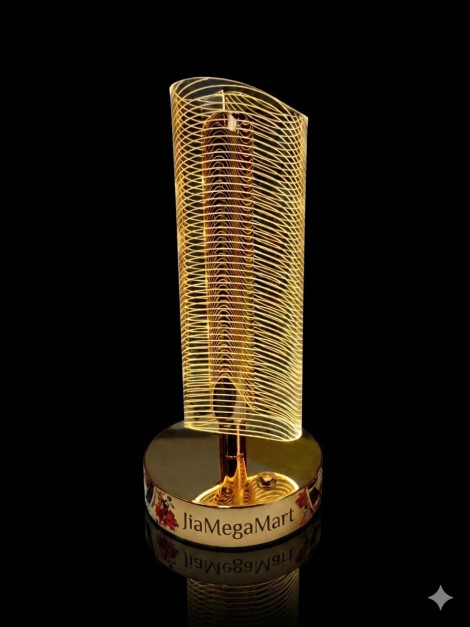 Decorative LED Table Lamp with Pattern Shade Warm Light
