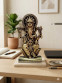 Ganesh Idol Gold Finish Murti for Home Office and Car Dashboard God(free key chain