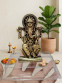 Ganesh Idol Gold Finish Murti for Home Office and Car Dashboard God(free key chain