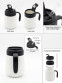 Ceramic travel mug with Glass straw and flip lip