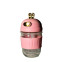 Cute Rabbit Style Portable Reusable Glass Coffee Mugs with Lids and Straw, Anti-Slip Silicone