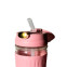 Cute Rabbit Style Portable Reusable Glass Coffee Mugs with Lids and Straw, Anti-Slip Silicone