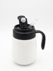 Ceramic travel mug with Glass straw and flip lip