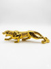 Luxury Gold Leopard Figurine, Decorative Metal Statue, Spotted Pattern Design, Home Decor Sculpture